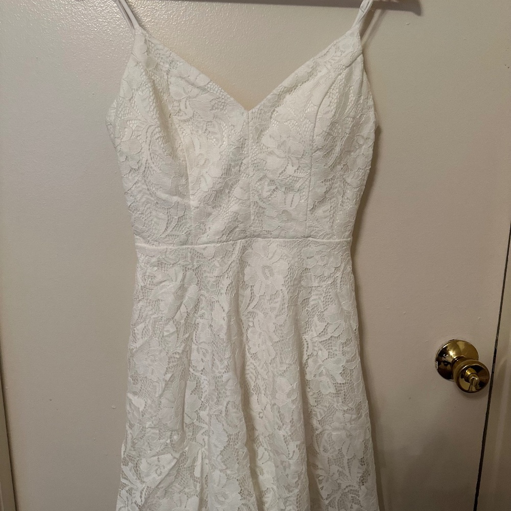 Cute white embroidery mini